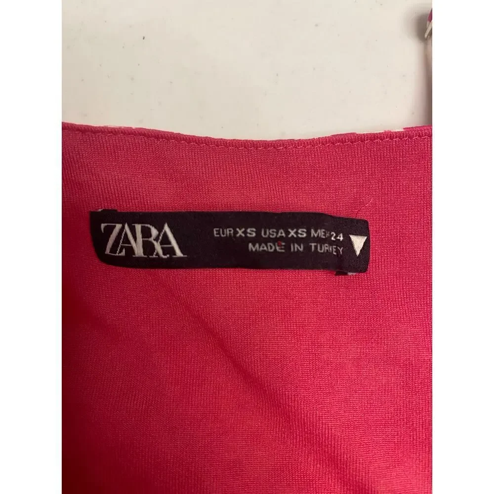 Zara Pink Flower One Piece Bodysuit Tank Top Corset Size XS Y2K Barbiecore